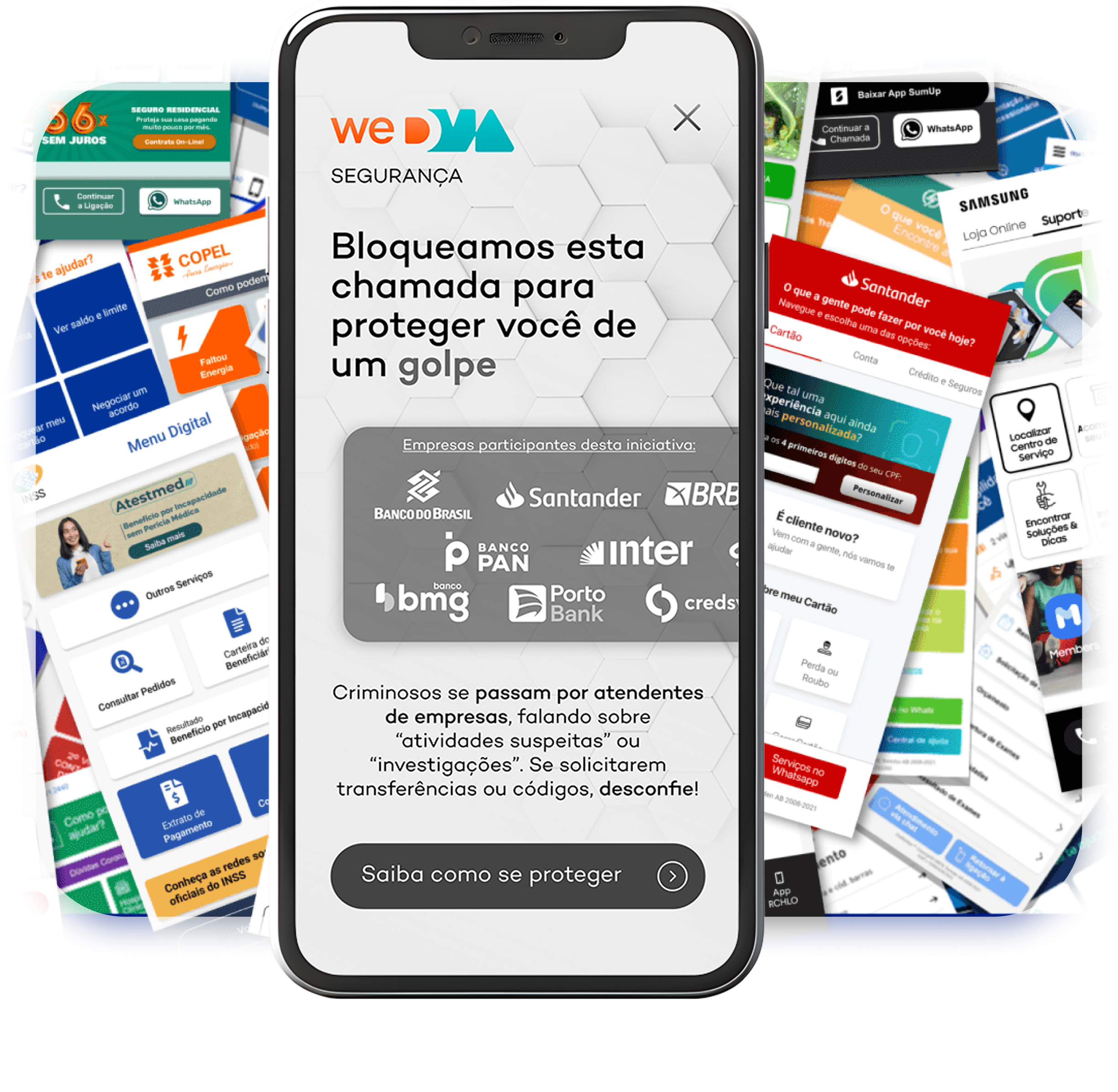 Telas do app My Ozz em destaque