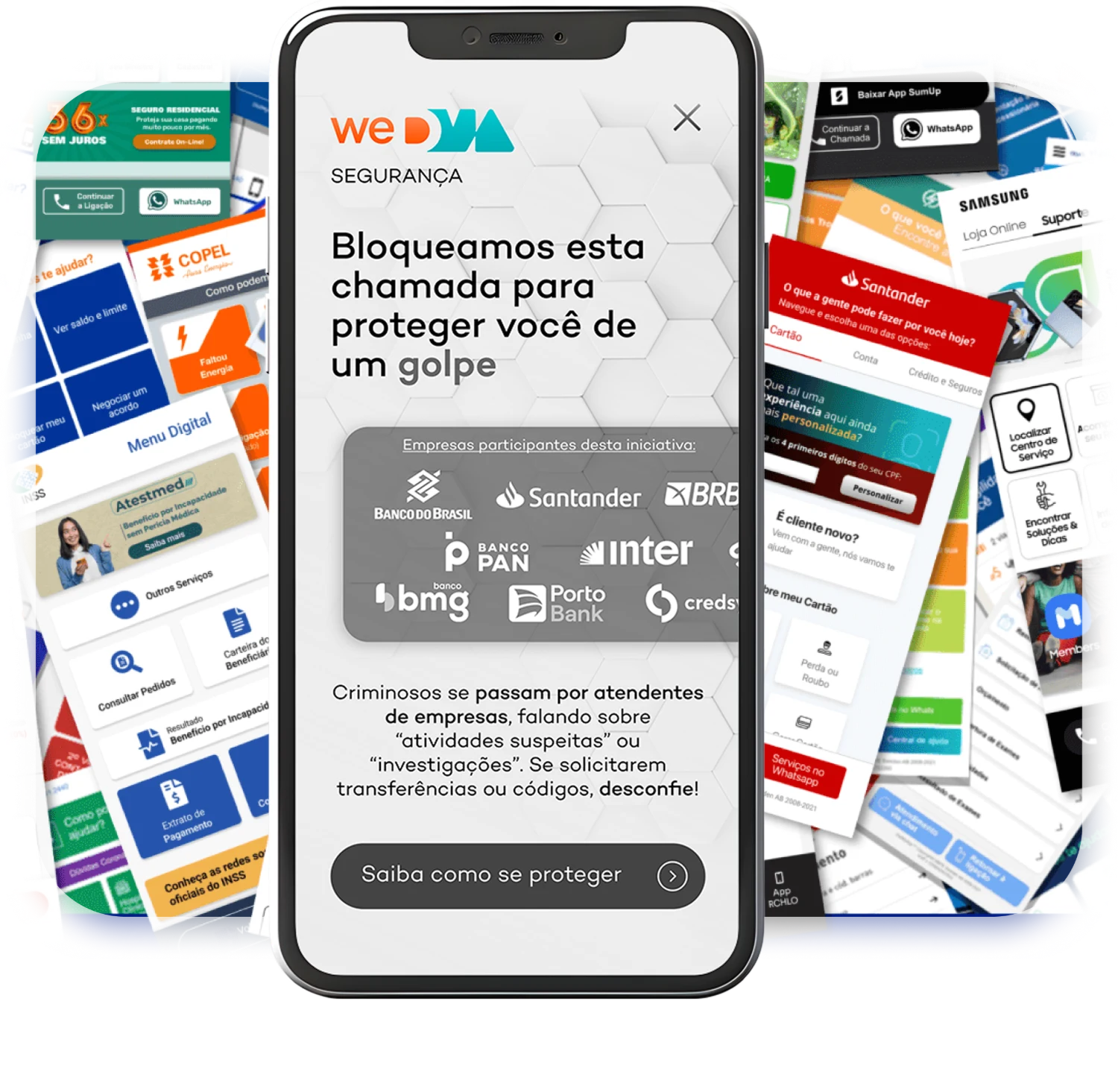 Telas do app My Ozz em destaque